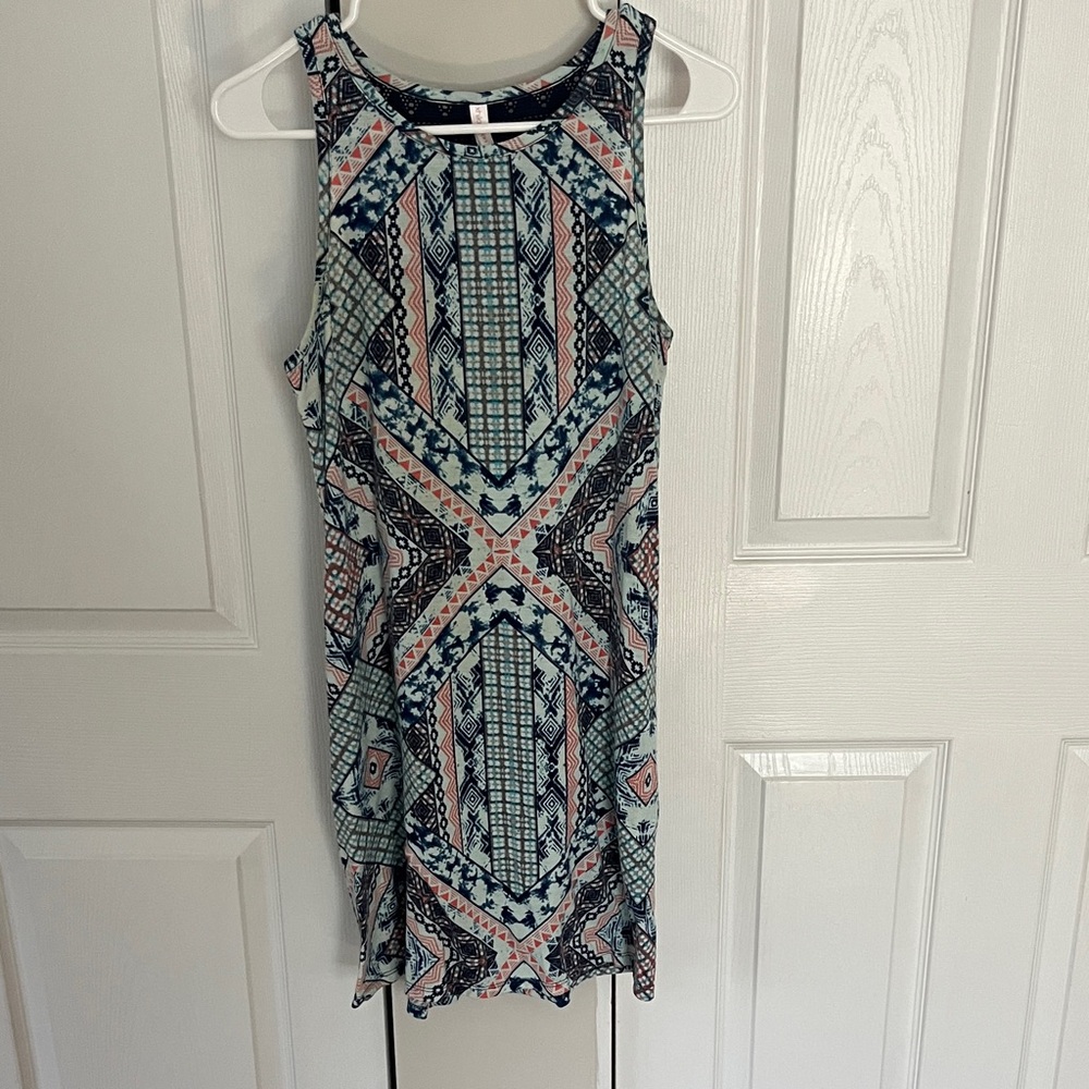Xhilaration Blue and Pink Patterned Dress